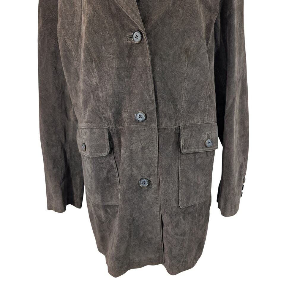 STYLE & CO.! DEEP COCOA BROWN GENUINE SUEDE LEATHER TAILORED JACKET, COAT! SZ XL - Picture 6 of 14